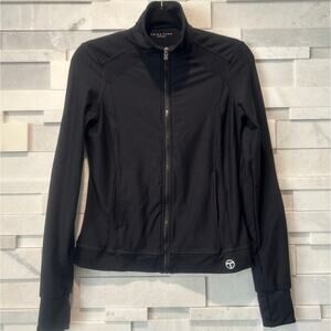 TRINA TURK RECREATION Full Zip Funnel Neck Thumb Hole Mesh Inset Jacket XS